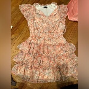 1. State Floral Tiered Dress in Pink and Cream